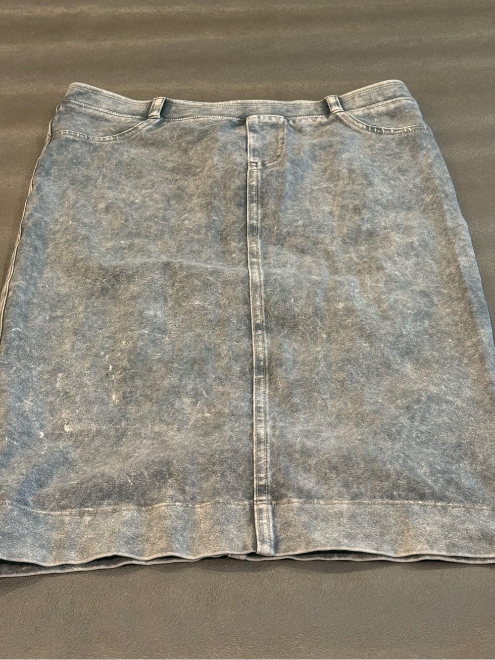 Hard Tail Faded Grey Denim Mini Skirt. Size M